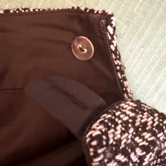 🖤DALIA COLLECTION🖤 WOOL BLEND WEAVE LINED FAUX LEATHER TRIM POCKETS MINI SKIRT - Picture 8 of 9